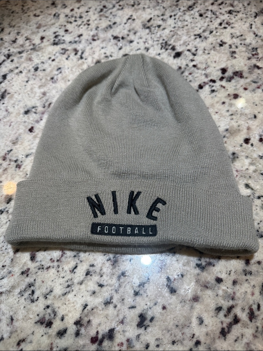 Nike Football Beanie - Olive Green with Black Logo